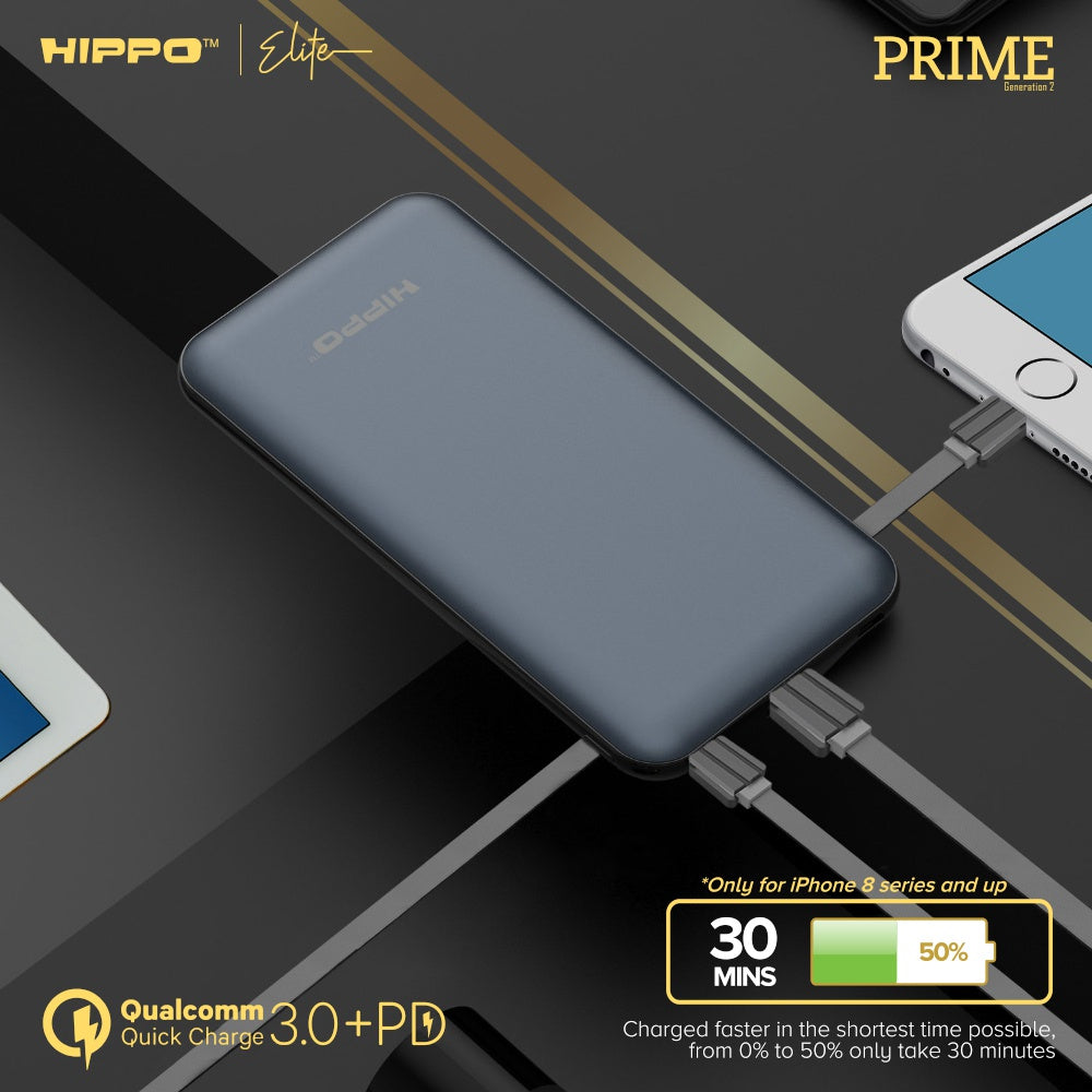 Hippo Elite Power Bank Prime Gen 2 12000 mAh PD 18W Quick Charging 3.0 5