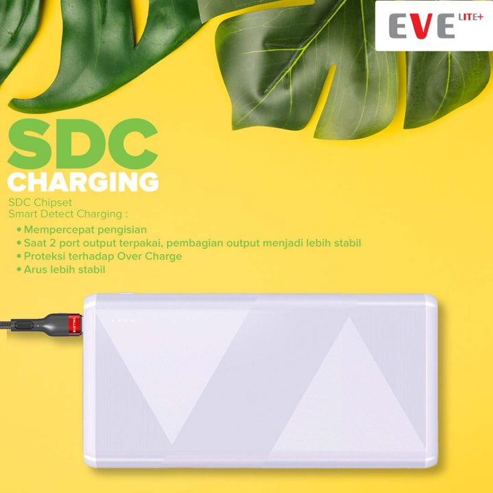 Hippo PowerBank Eve Lite+ 10000mAh Smart Detect Charging Power Bank SDC 2 USB Ports Type C iPhone Micro Output 9