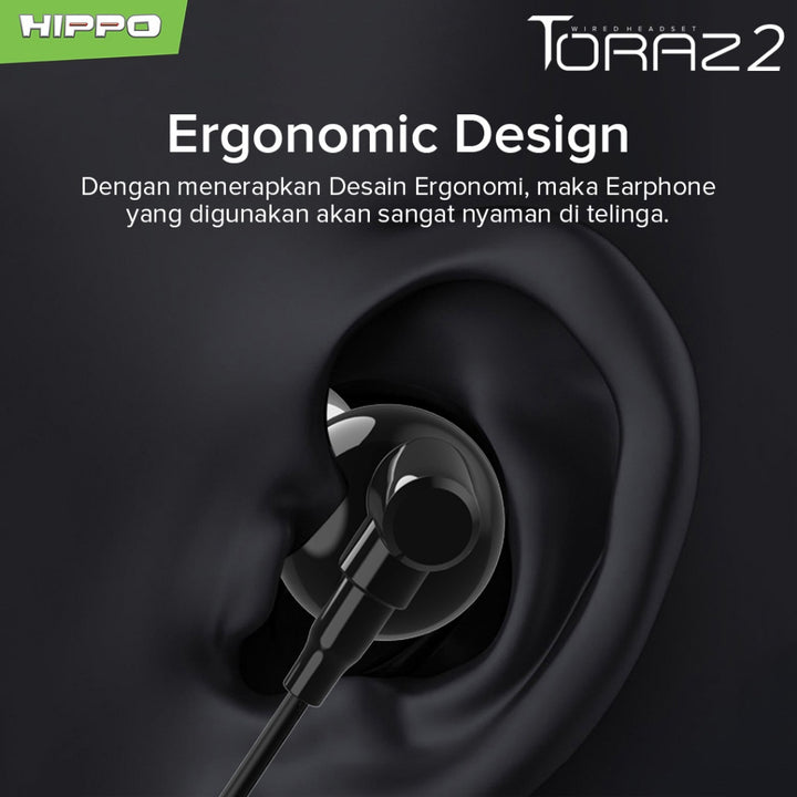 Hippo Earphone Toraz2 Super Bass Jack 3.5 mm Wired Handsfree Android Original Earbuds Headset 5