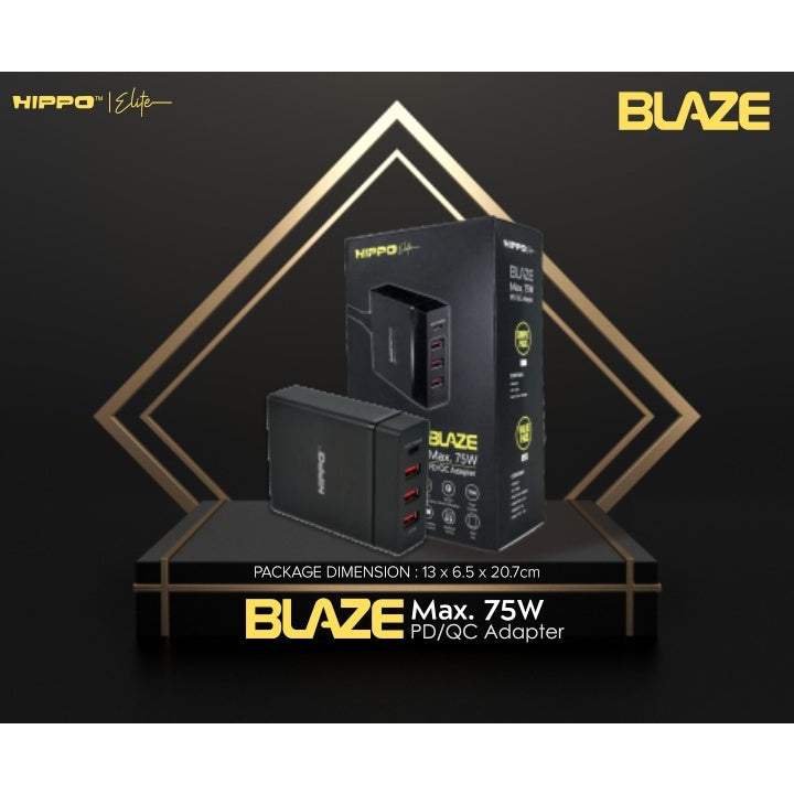 Hippo Elite Blaze Adapter Charger 75 W Fast Charger Multicharger QC3.0 4
