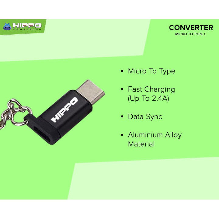 Hippo Converter Adapter USB Micro To Type C Support Android Transfer Data 2