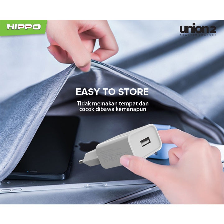 Hippo Adaptor Union 2 | 1A | SDC USB Adapter Kepala Casan Colokan Adapter Charger Charging Rumah Travel Port O 8