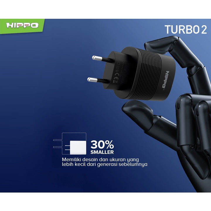 Hippo Adaptor Turbo 2 PD 30W Quick Fast Charging 3.0 Travel Adapter Kepala Casan Colokan Charger Rumah type C  7