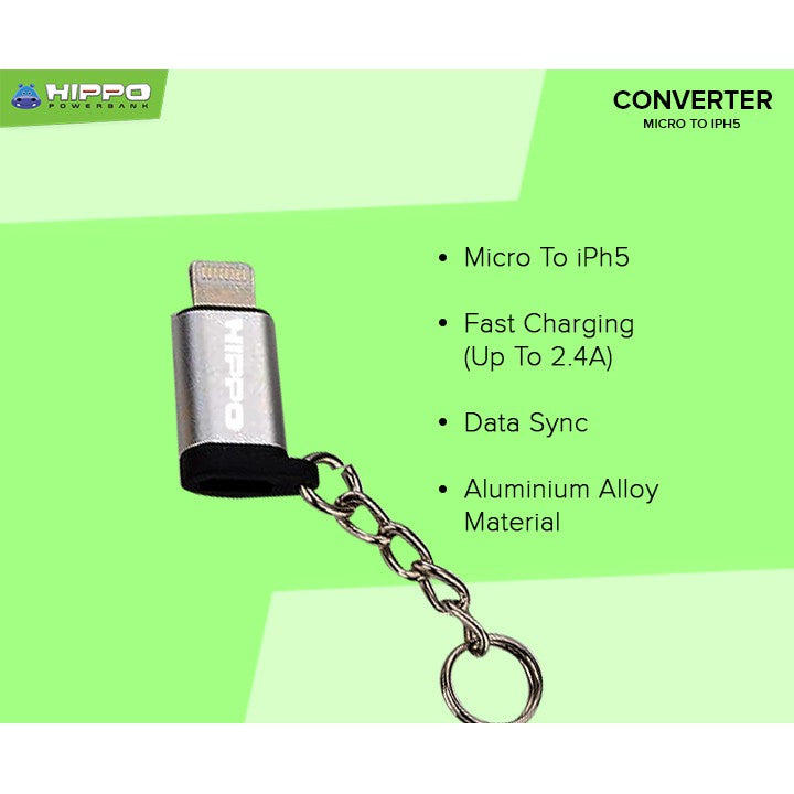 Hippo Converter Adapter Micro To lightning Support For IPhone 2