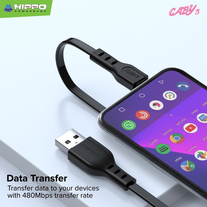 Hippo Kabel Caby 5 100Cm  Micro Type C Lightning Data Cable USB 3A 1M 5