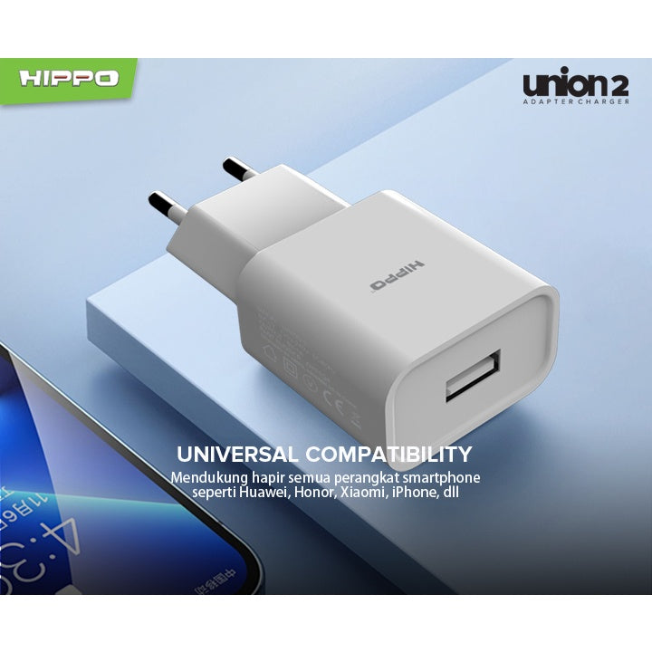 Hippo Adaptor Union 2 | 1A | SDC USB Adapter Kepala Casan Colokan Adapter Charger Charging Rumah Travel Port O 5