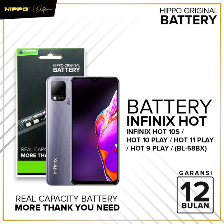 HIPPO Baterai Original ALL Type Infinix 100% Original Battery Batrai Batre Original Batere Premium (BL-58BX) d 3