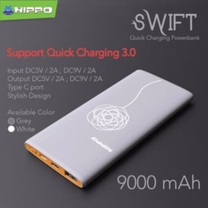 Hippo Power Bank Swift 9000 mAh Fast Charging 3.0 Dual Output
