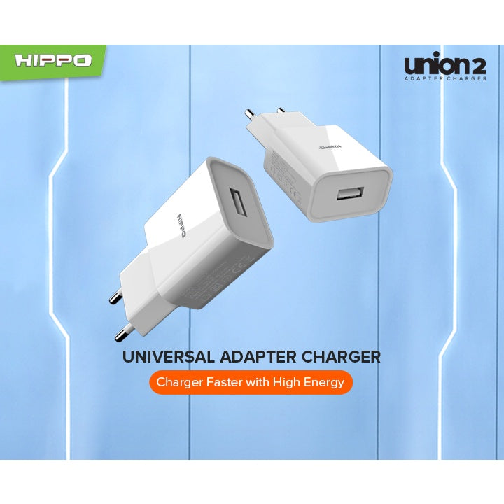 Hippo Adaptor Union 2 | 1A | SDC USB Adapter Kepala Casan Colokan Adapter Charger Charging Rumah Travel Port O 2