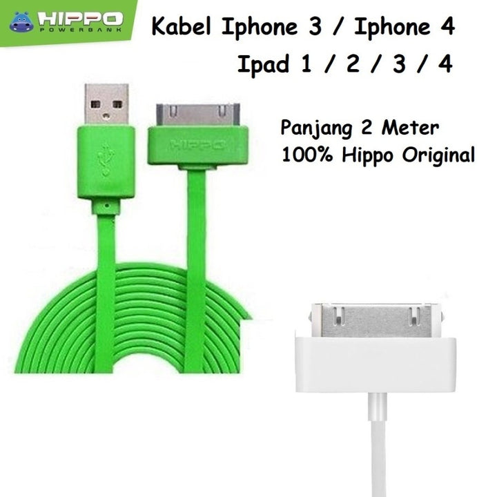 Hippo Kabel Data Caby iPhone4 iPad Fast Charging 2.4A 200cm