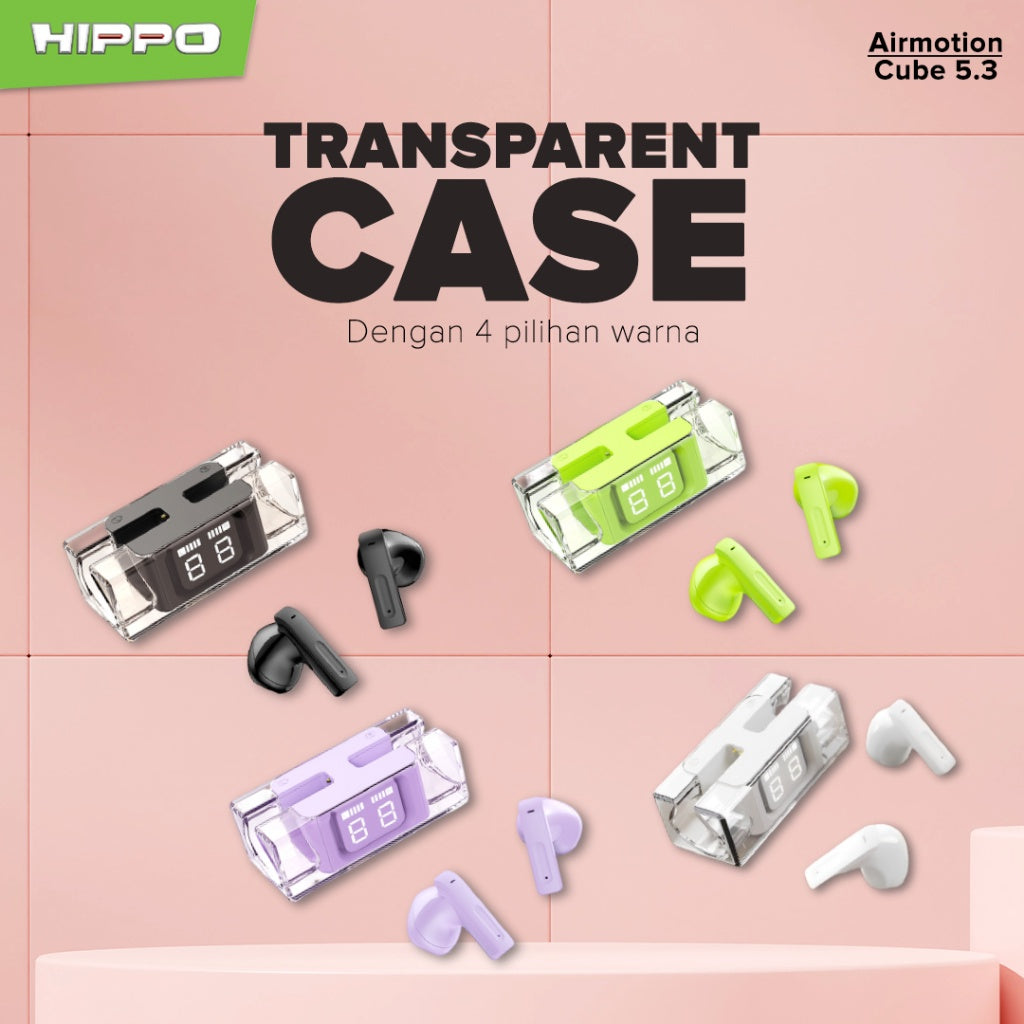 Hippo TWS Airmotion Cube Bluetooth 5.3 True Wireless Stereo HiFi Sound Volume Control With Earbuds 4