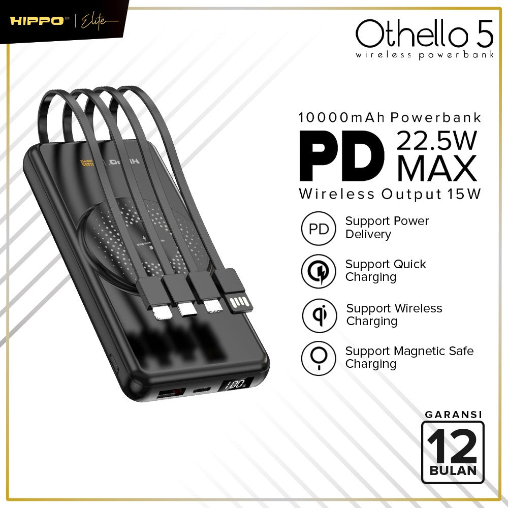 Hippo Elite PowerBank Othello 5 PD 22.5W 10000mAh MagSafe Magnetic Wireless 15W Charging Power Bank 2