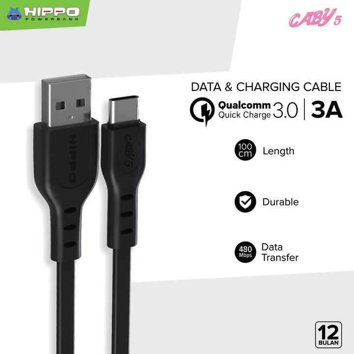 Hippo Kabel Super Hot deal Caby All Variant Series Cm  Micro Type C Lightning &amp; iPhone 4 Data Cable USB 3A 2,4 2