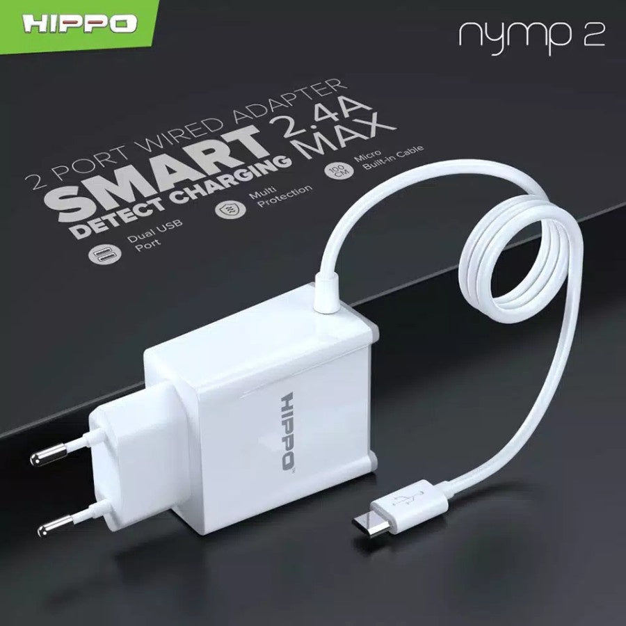 Hippo Adapter NYMP 2 | 2.4A SDC USB Adapter Kepala Casan Colokan Charger Charging Rumah Type C Iphone Micro Tr 3