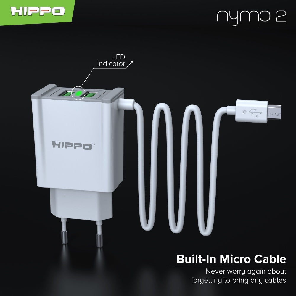 Hippo Adapter NYMP 2 | 2.4A SDC USB Adapter Kepala Casan Colokan Charger Charging Rumah Type C Iphone Micro Tr 5