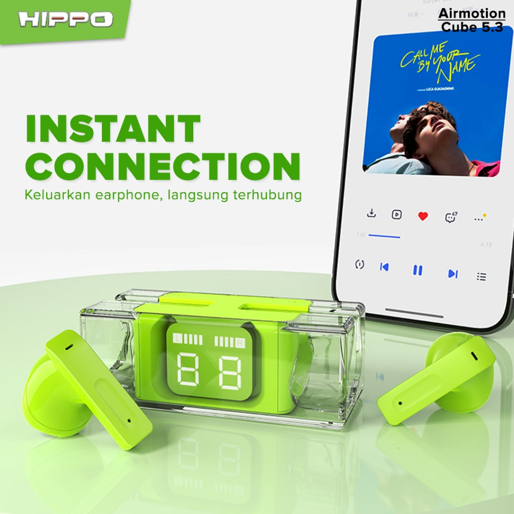 Hippo TWS Airmotion Cube Bluetooth 5.3 True Wireless Stereo HiFi Sound Volume Control With Earbuds 5