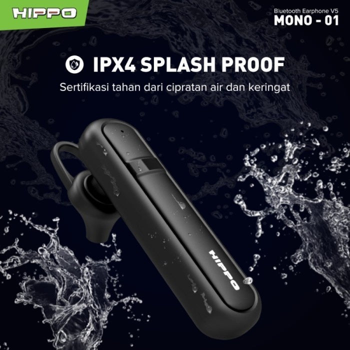 Hippo Bluetooth Mono 01 V5.0 HiFi Sound Volume Control With Mic Earbuds Earphone 4