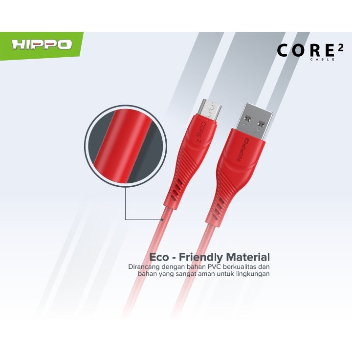 Hippo Core2 Kabel Data &amp; Cable Charger Quick Charge Fast Charging 3.0 2.1A 4