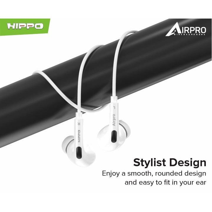 Hippo Headset Handsfree Airpro Earbuds Jack 3.5MM Stereo Clear and Powerful Wired Earphone Hands Free Earbud 5