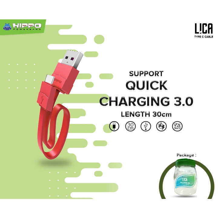Hippo Kabel Lica Mini C to C , Micro , Type-C , Lightning 30cm support Quick Charging 3.0 Cable 4