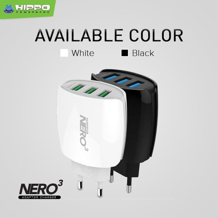 Hippo Adaptor Nero 3 3.8A Quick Fast Charging 3.0 Travel Adapter Kepala Casan Colokan Charger Rumah type C QC  4