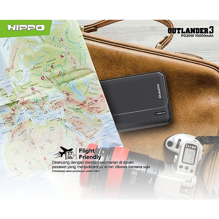 Hippo PowerBank Outlander 3 PD 20W 10000mAh Quick Fast Charging Power Bank Type C Power Delivery QC Dual Port  7