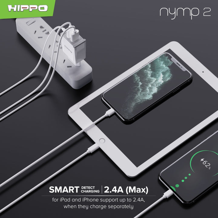 Hippo Adapter NYMP 2 | 2.4A SDC USB Adapter Kepala Casan Colokan Charger Charging Rumah Type C Iphone Micro Tr 6