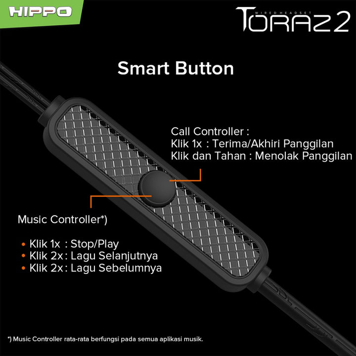Hippo Earphone Toraz2 Super Bass Jack 3.5 mm Wired Handsfree Android Original Earbuds Headset 8
