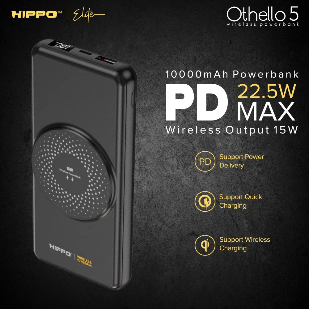 Hippo Elite PowerBank Othello 5 PD 22.5W 10000mAh MagSafe Magnetic Wireless 15W Charging Power Bank 3
