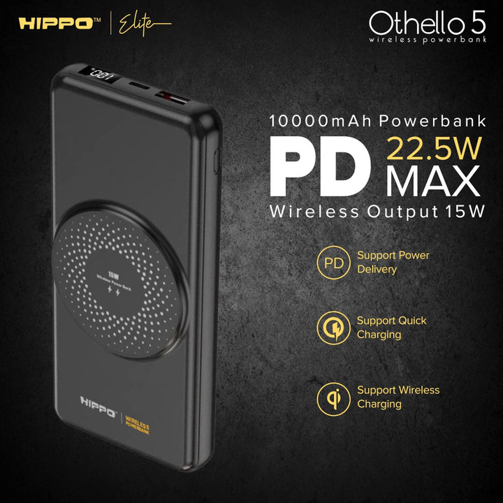 Hippo Elite PowerBank Othello 5 PD 22.5W 10000mAh MagSafe Magnetic Wireless 15W Charging Power Bank 3