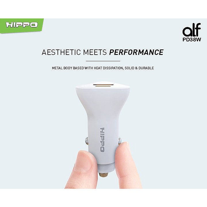 Hippo Car Charger ALF 2 PD 38W Power Delivery Fast Quick Charging 3.0 Casan Colokan Mobil Type C Android Iphon 8