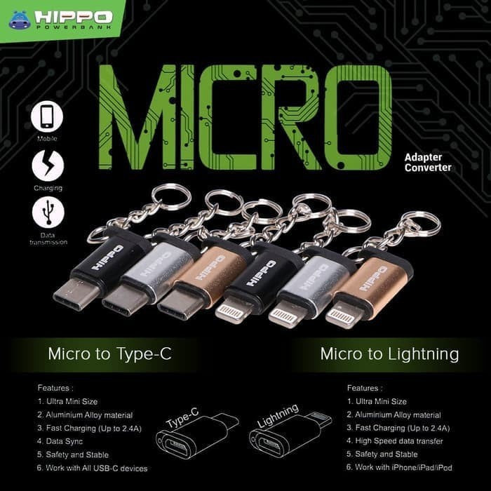 Hippo Converter Adapter Micro To lightning Support For IPhone 4