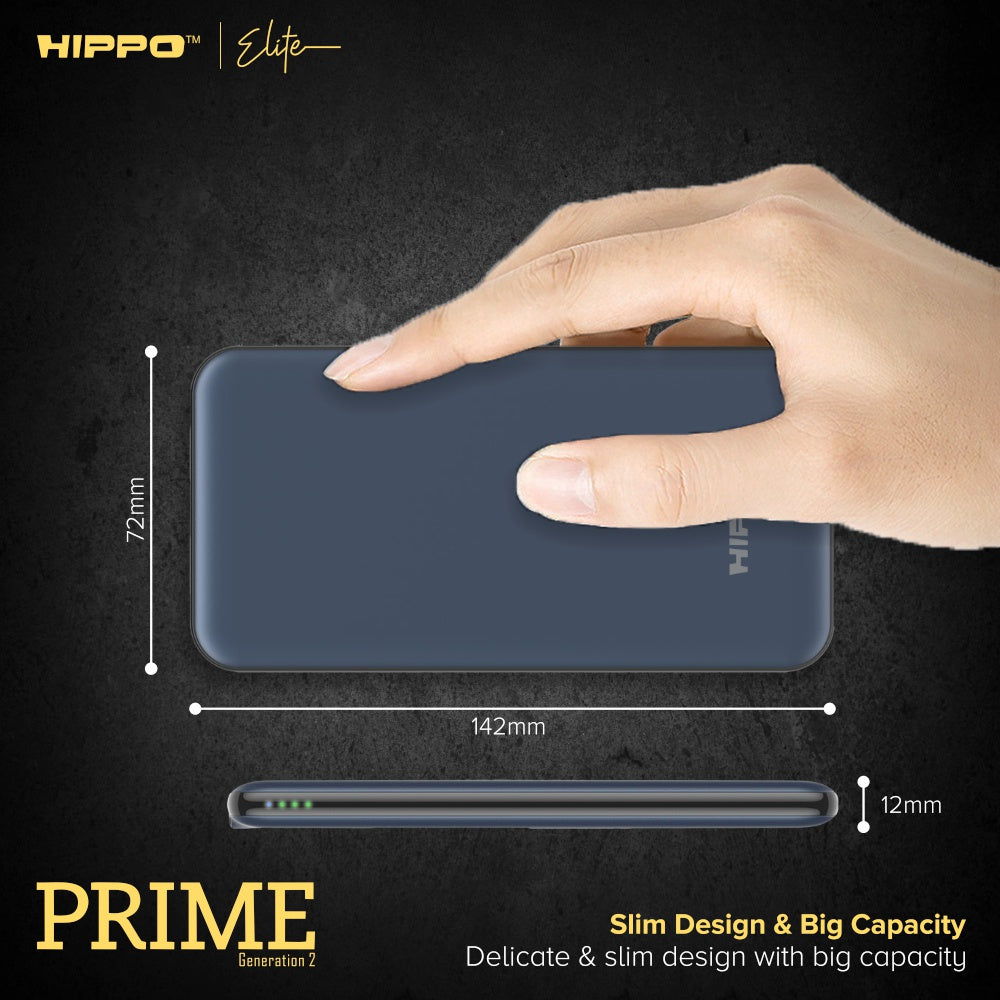 Hippo Elite Power Bank Prime Gen 2 12000 mAh PD 18W Quick Charging 3.0 7