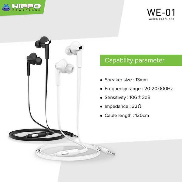 Hippo WE-01 Handsfree Earphone Headset With Physical Noise Reduction 2