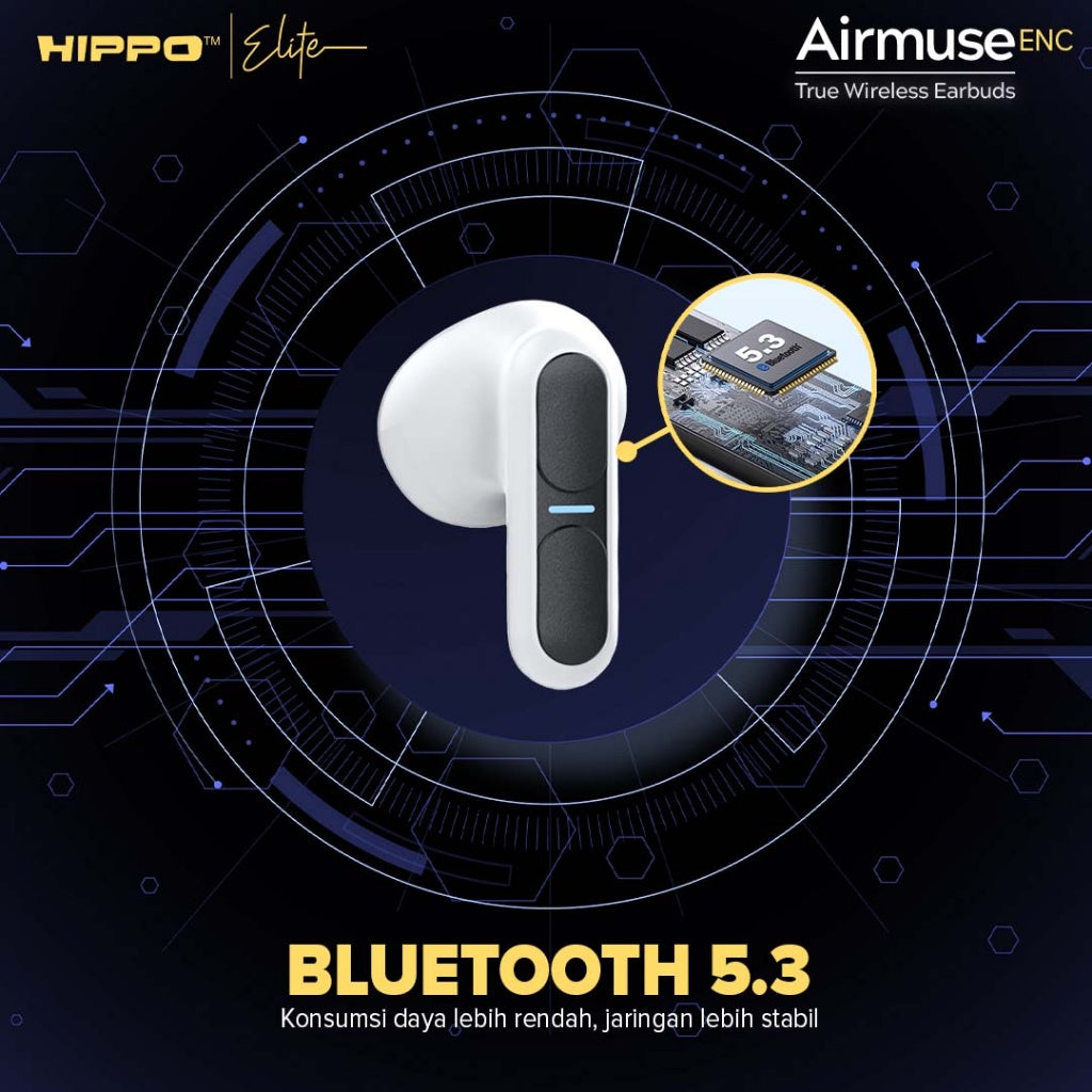 Hippo TWS Airmuse ENC Bluetooth 5.3 True Wireless Stereo HiFi Sound Volume Control With Mic Earbuds 4