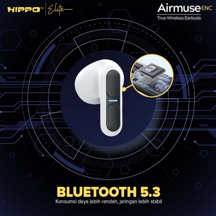 Hippo TWS Airmuse ENC Bluetooth 5.3 True Wireless Stereo HiFi Sound Volume Control With Mic Earbuds 4