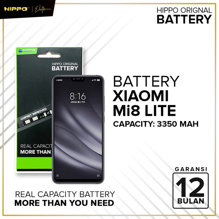 Hippo Baterai Xiaomi BM3J Mi 8 Lite | Mi 8X 3350mAh Original Battery Batere Premium Batu Batre Batrai Handphon 2