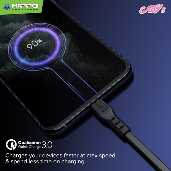 Hippo Kabel Caby 5 100Cm  Micro Type C Lightning Data Cable USB 3A 1M 6