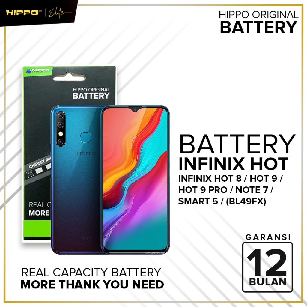 HIPPO Baterai Original ALL Type Infinix 100% Original Battery Batrai Batre Original Batere Premium (BL-58BX) d 2