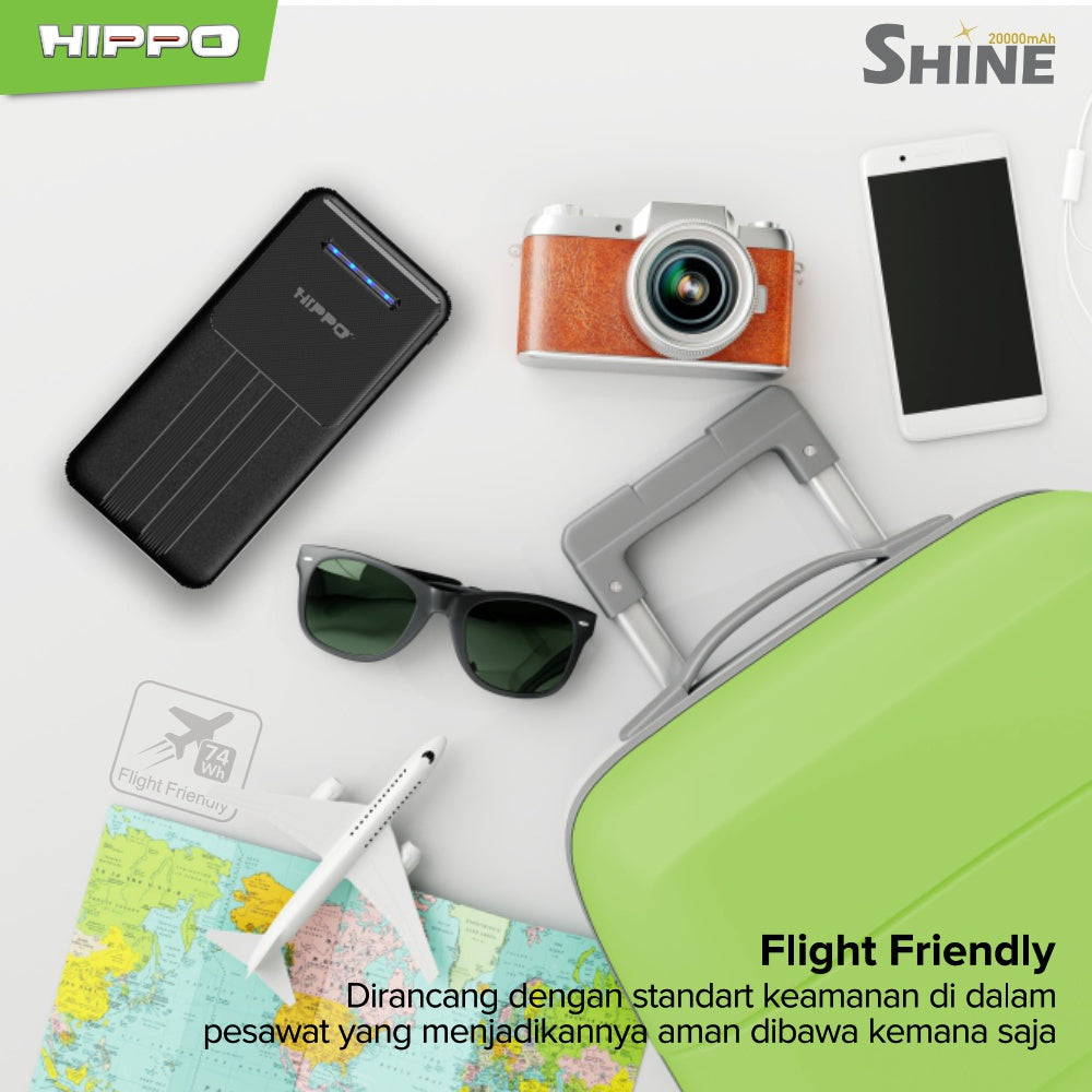 Hippo PowerBank Shine 20000mAh Dual Output Smart Detect Charging Power Bank SDC Type C iPhone Micro 4