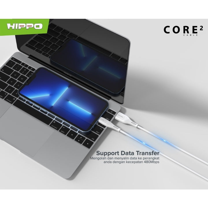 Hippo Core2 Kabel Data &amp; Cable Charger Quick Charge Fast Charging 3.0 2.1A 6