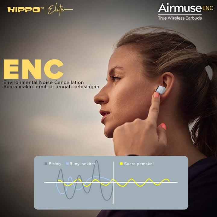 Hippo TWS Airmuse ENC Bluetooth 5.3 True Wireless Stereo HiFi Sound Volume Control With Mic Earbuds 2