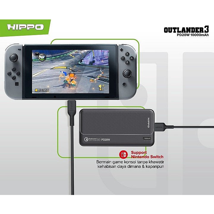 Hippo PowerBank Outlander 3 PD 20W 10000mAh Quick Fast Charging Power Bank Type C Power Delivery QC Dual Port  4