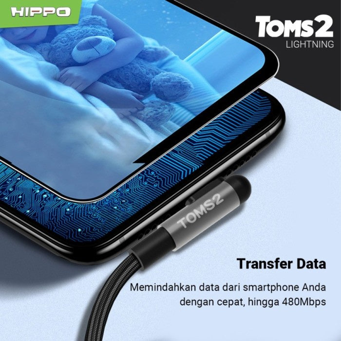 Hippo Kabel Data Gaming Mobile Toms2 USB to Lightning Fast Charging 2.4 A Cable Lightning iPhone USB Data Colo 7