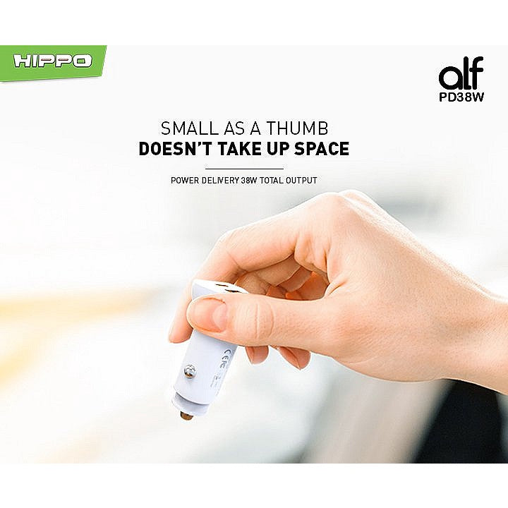 Hippo Car Charger ALF 2 PD 38W Power Delivery Fast Quick Charging 3.0 Casan Colokan Mobil Type C Android Iphon 9