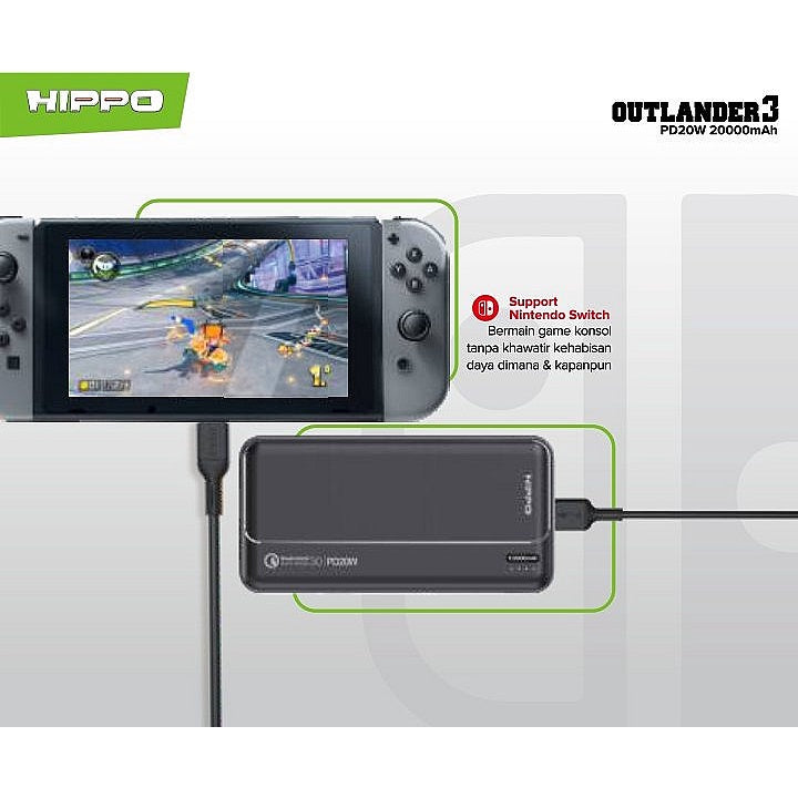 Hippo Outlander PowerBank Fast Charging Quick Charge 3.0 20000Mah USB A+C PD 20W Power Bank Super Fast Chargin 4