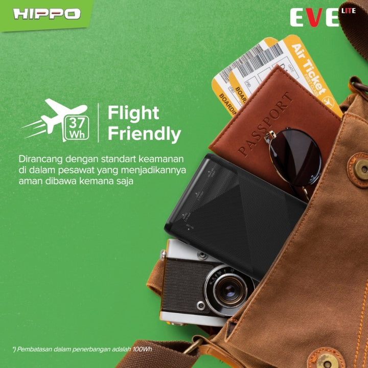 Hippo PowerBank Eve Lite+ 10000mAh Smart Detect Charging Power Bank SDC 2 USB Ports Type C iPhone Micro Output 7