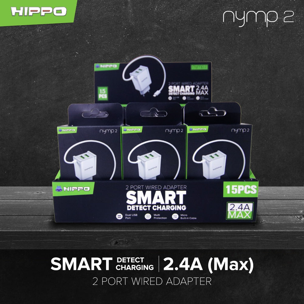 Hippo Adapter NYMP 2 | 2.4A SDC USB Adapter Kepala Casan Colokan Charger Charging Rumah Type C Iphone Micro Tr 8