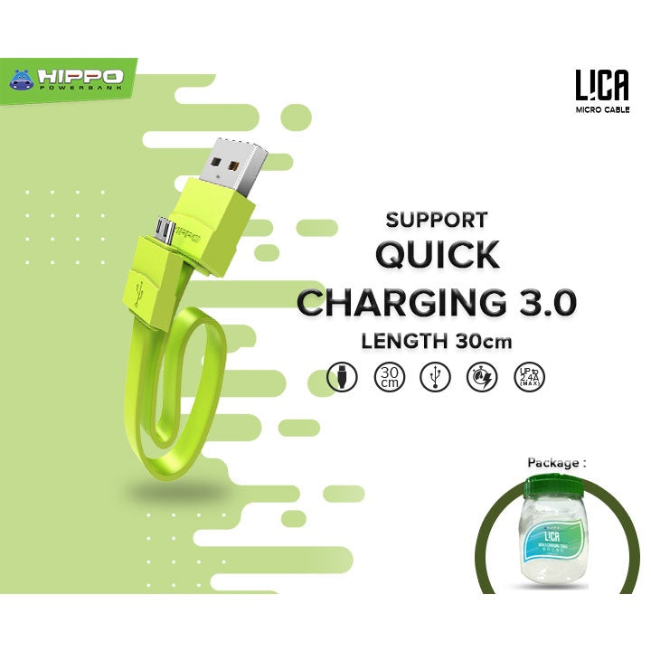 Hippo Kabel Lica Mini C to C , Micro , Type-C , Lightning 30cm support Quick Charging 3.0 Cable 6