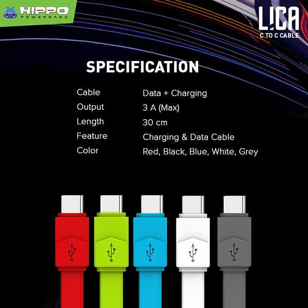 Hippo Kabel Lica Mini C to C , Micro , Type-C , Lightning 30cm support Quick Charging 3.0 Cable 8